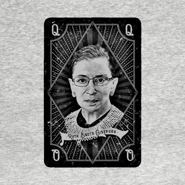 Vintage Ruth Bader Ginsburg Queen Playing Card by norules